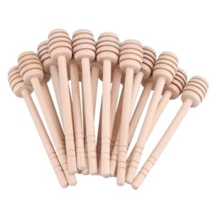 Pitcircle 20 Pack 6 Inch Wood Honey Dipper Sticks for Honey Jam Jar Dispense, with individual package