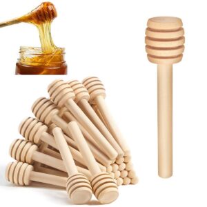 GBSTORE 12 Pcs Wood Honey Dipper Sticks 3 inch Mini Honey Dippers with Individually WrappedHoney Wand for Honey Jar Dispense Drizzle Honey Wedding Party Favors