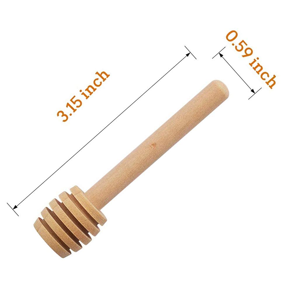 GBSTORE 12 Pcs Wood Honey Dipper Sticks 3 inch Mini Honey Dippers with Individually WrappedHoney Wand for Honey Jar Dispense Drizzle Honey Wedding Party Favors