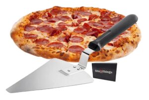bits n things 13.25" extra large pizza/pie/cake server with black offset handle - pack of 1