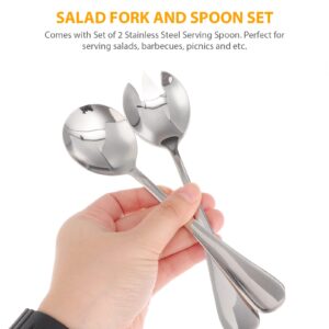 Gatuida Salad Servers, Stainless Steel Salad Serving Set, Salad Servers, Salad Spoon, Salad Fork, Pack of 2