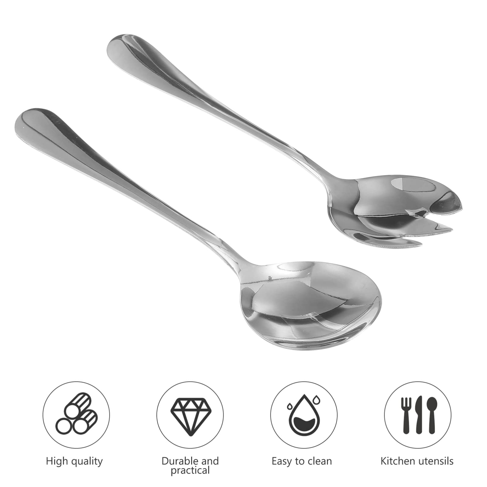 Gatuida Salad Servers, Stainless Steel Salad Serving Set, Salad Servers, Salad Spoon, Salad Fork, Pack of 2