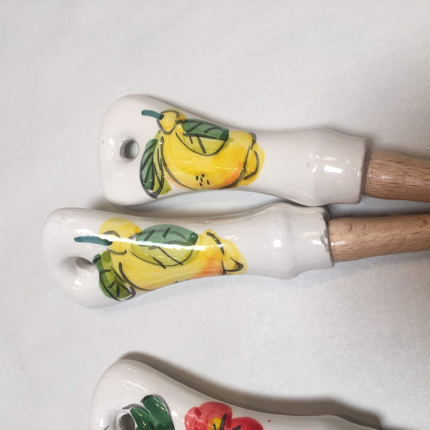 Fruit or Veggie Salad Servers (Lemon on White)