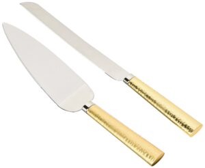 weddingstar nck5g flatware-cake-servers, 11" cake server & 13" cake knife, gold