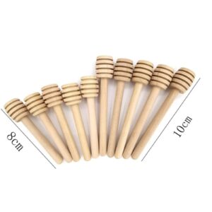 Personalized Mini Honey Dipper Stick Custom Honey Spoon Combs for Wedding Party Gifts Baby Bath and Baptism Dessert Utensils Wooden Spoons Logo (50p,10cm/3.9in)