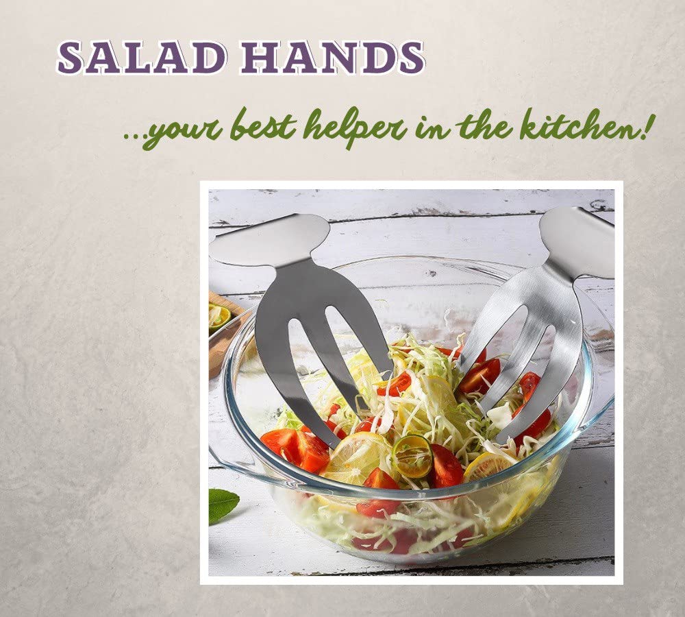 Salad hands, kitchen tools, salad claws, salad tongs, kitchen aid, revolving salad server, kitchen helper, salad tosser, salad forks, salad serving utensils, server claws