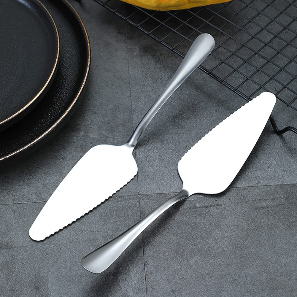 ccHuDE 3 Pcs Stainless Steel Cake Server Spatula Pie Cutting Spatula Serrated Edge Cutter Spatula Dessert Server Utensil for Party Appetizer