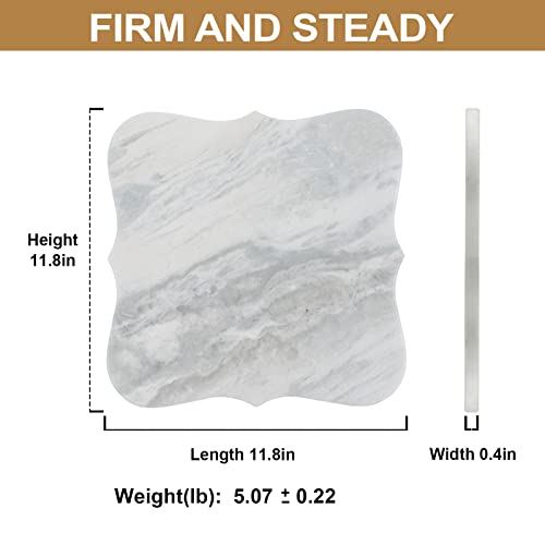 Koville Luxury Namibia Africa Marble Cutting Board, 12" Large Charcuterie Boards, Square Marble Slab, Serving Tray, Housewarming, New Home, Anniversary & Wedding, Bridal Shower Gift Grigio