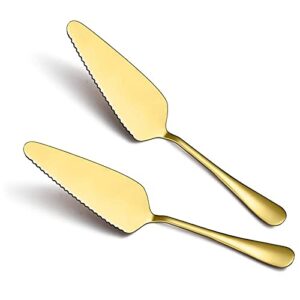 lazycloud golden cake pie server, wedding cake knife and server set,2 pieces