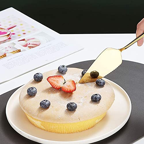 Lazycloud Golden Cake Pie Server, Wedding Cake Knife and Server Set,2 Pieces