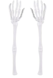 halloween fall gothic plastic white skeleton arm hand tongs (2) for party favors classroom office home kitchen salad servers