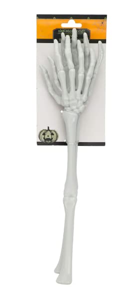 Halloween Fall Gothic Plastic White Skeleton Arm Hand Tongs (2) for Party Favors Classroom Office Home Kitchen Salad Servers