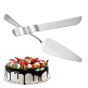 Cake Knife and Server Set, Classic Design Food Grade Stainless Steel Cake Cutting Set for Wedding Include Cake Cutter and Cake Server, Cake Cutting Set for Wedding, Anniversary, Birthday Party