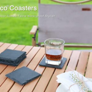 Set of 4 Slate Cheese Boards with 36 Coasters for Entertaining and Hosting