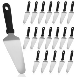 20 pieces pizza spatula pie server cake serving spatula stainless steel non slip easy to grip baking triangular spade with plastic handle shovel for pizza pie cake biscuit pastry, 10 inches
