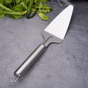 spatula, stainless steel pie server, serrated spatula pizza cake tool, comfortable handle cake slicer cake spatula(pie server)