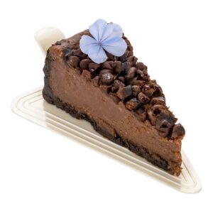 restaurantware 4.5 x 3 inch cake boards 100 triangle dessert trays - lightweight with handle white plastic pastry boards disposable serves appetizers or desserts