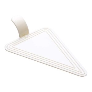 Restaurantware 4.5 x 3 Inch Cake Boards 100 Triangle Dessert Trays - Lightweight With Handle White Plastic Pastry Boards Disposable Serves Appetizers Or Desserts