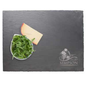 engraved slate cheese board tray - personalized and custom monogrammed