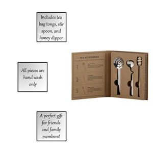 Santa Barbara Design Studio Gift Set Drinking Essentials SIPS Drinkware Kraft Cardboard Book Gift Box, 3-Pieces, Tea Accessories