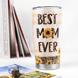 365fury Best Mom Ever Gifts - Mothers Day Gifts For Mom From Daughter, Son - Birthday, Christmas Gifts Idea For Mom From Kids - 20oz Mom Tumbler With Straw, Inspirational Bangle Bracelet For Women