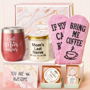 best mom gifts mothers day gifts for mom from daughter son kids, gift basket for mom women birthday gifts for mom mother-in-law christmas presents, new mom gifts for wife from husband w/wine tumbler