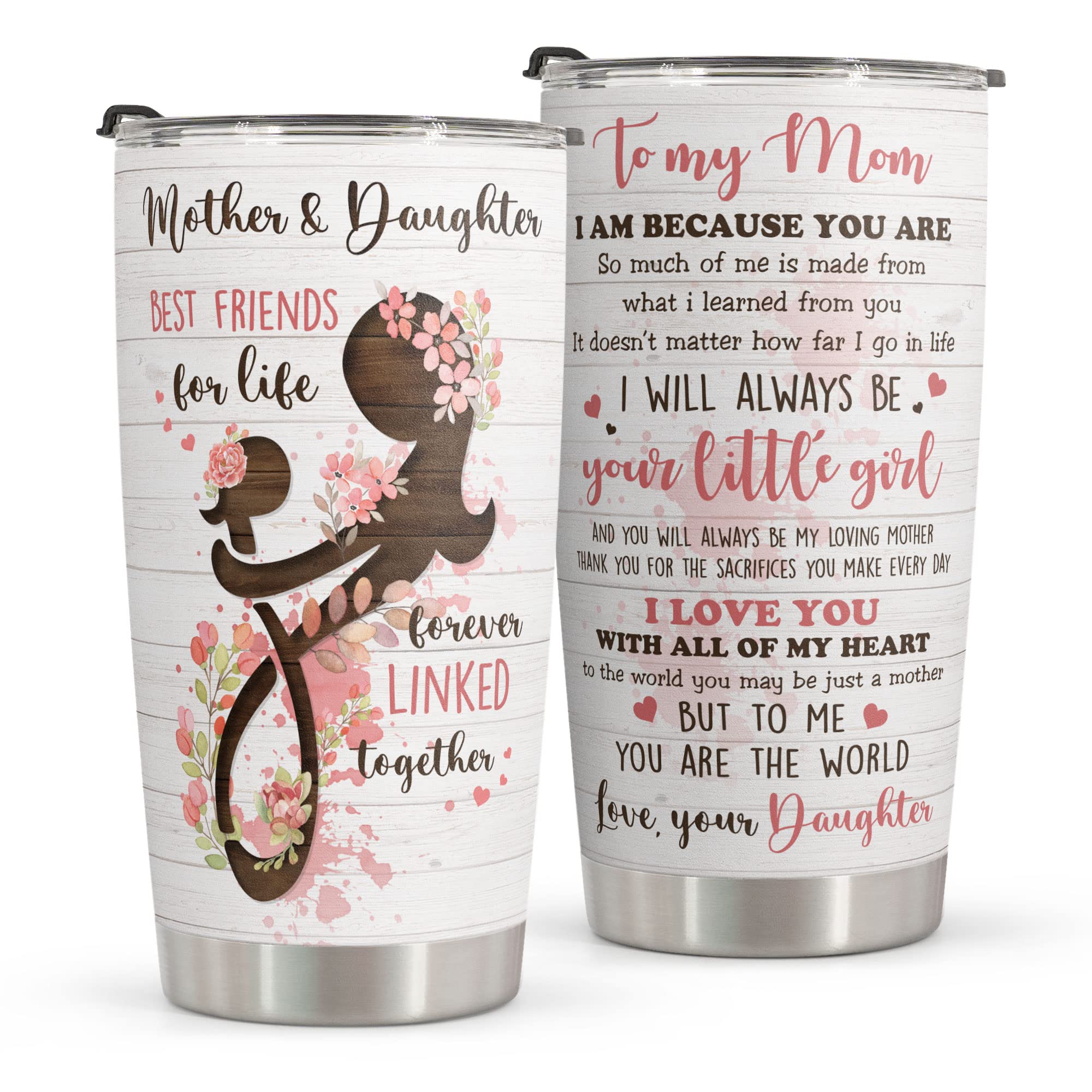 Macorner Mothers Day Gifts - Birthday, Christmas Gifts for Mom - Mothers Day Gifts For Mom From Daughter - - Stainless Steel Tumbler 20oz - Symbol Daughter and Mom Tumbler 20 oz