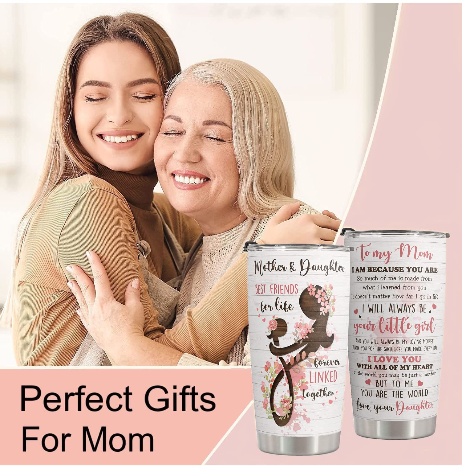 Macorner Mothers Day Gifts - Birthday, Christmas Gifts for Mom - Mothers Day Gifts For Mom From Daughter - - Stainless Steel Tumbler 20oz - Symbol Daughter and Mom Tumbler 20 oz