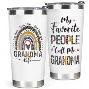 lizavy mothers day gifts for grandma from grandkids - great grandma gifts - birthday gifts for grandma, grandma birthday gifts - best grandma tumbler 20oz