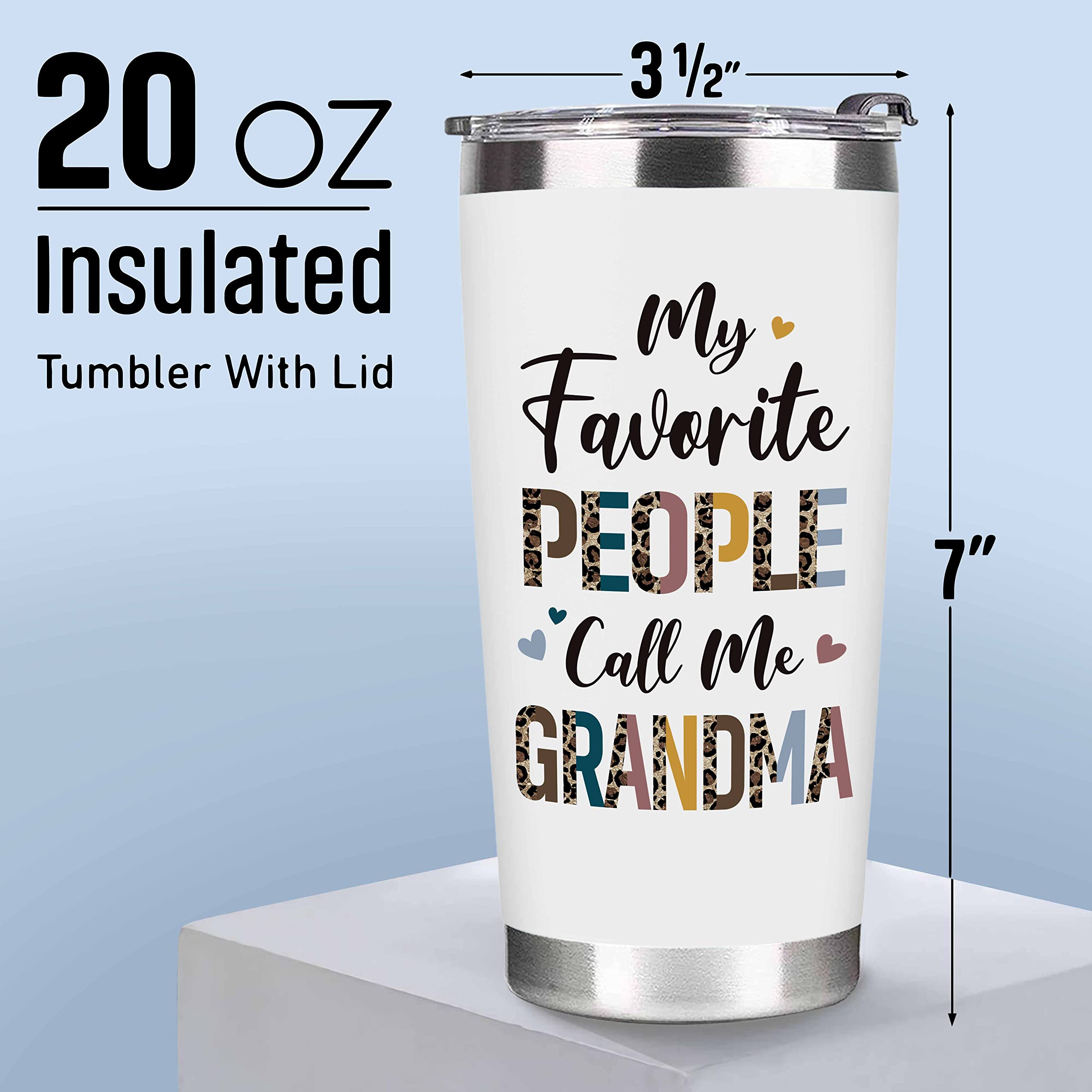 LIZAVY Mothers Day Gifts for Grandma from Grandkids - Great Grandma Gifts - Birthday Gifts for Grandma, Grandma Birthday Gifts - Best Grandma Tumbler 20Oz