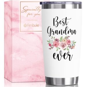 fimibuke best grandma gifts - 20 oz tumbler mothers day gift for grandma from granddaughter, grandson, grandkid, insulated cup funny birthday present gift for grandmother/nana/new grandma/grandparents