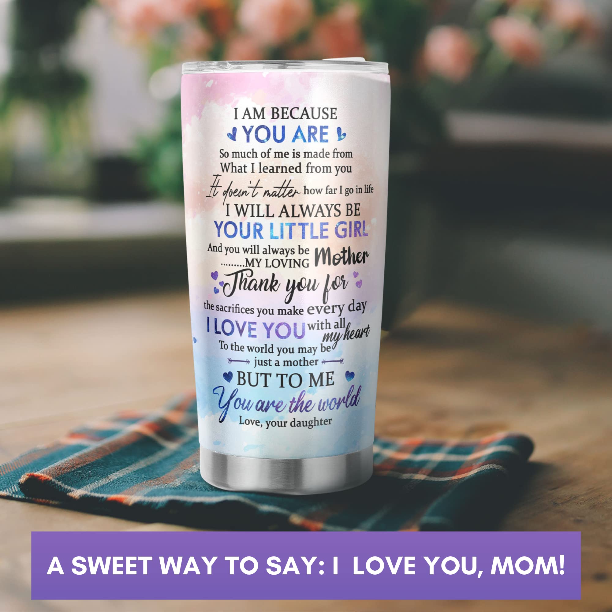 Pawzity Gifts For Mom from Daughter - Mom Gifts - Mothers Day Gifts for Mom, Mother's Day Gifts, Gifts for Mothers Day - Mom Birthday Gifts from Daughter, Mom Birthday Gifts - 20 Oz Tumbler