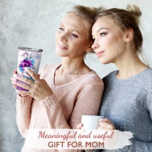 Mom Rose 20oz Stainless Steel Tumbler - Mom Gifts from Daughters - Mom Birthday Gifts, Christmas Gifts for Mom from Daughter, Valentines Day Gifts for Mom