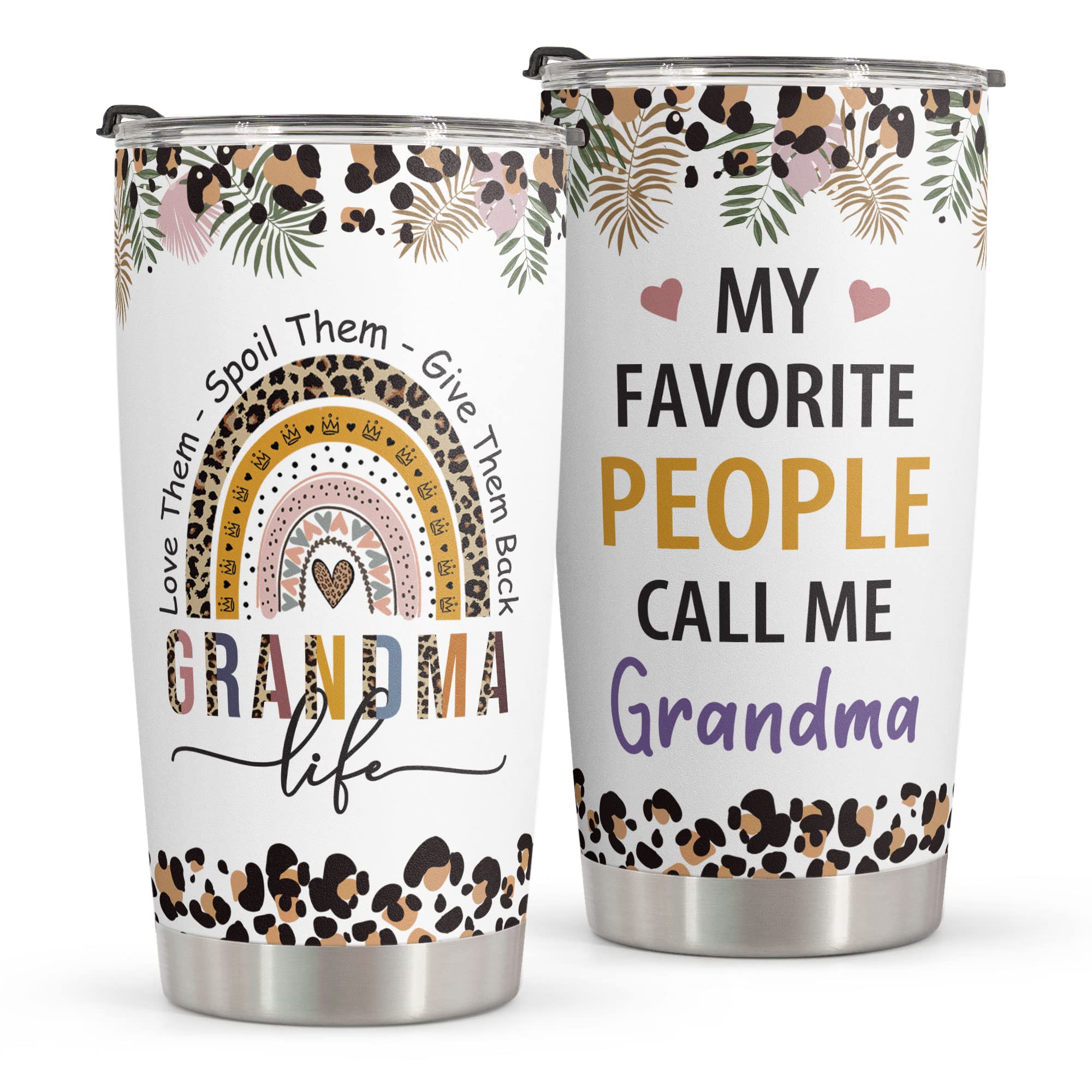 Macorner Grandma Gifts - Stainless Steel Tumbler 20oz Gifts For Women - Birthday Christmas Gifts for Grandma Mom Nana Mimi From Daughter Son Grandkids - Best Grandma Ever Mothers Day Gifts For Grandma