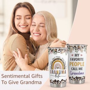 Macorner Grandma Gifts - Stainless Steel Tumbler 20oz Gifts For Women - Birthday Christmas Gifts for Grandma Mom Nana Mimi From Daughter Son Grandkids - Best Grandma Ever Mothers Day Gifts For Grandma