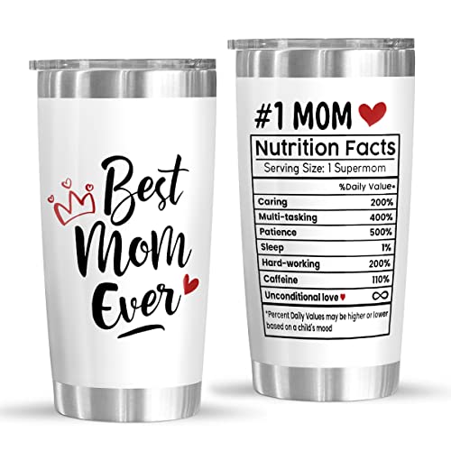 JOLOCHILL Gifts for Mom from Daughter, Son, Husband - Mom Christmas Gifts - Best Mom Ever Gifts - Unique Birthday Christmas Gifts for Mom, Wife - New Mom Gifts for Women - Mom Tumbler 20 Oz