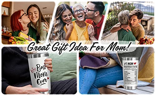 JOLOCHILL Gifts for Mom from Daughter, Son, Husband - Mom Christmas Gifts - Best Mom Ever Gifts - Unique Birthday Christmas Gifts for Mom, Wife - New Mom Gifts for Women - Mom Tumbler 20 Oz