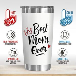 JOLOCHILL Gifts for Mom from Daughter, Son, Husband - Mom Christmas Gifts - Best Mom Ever Gifts - Unique Birthday Christmas Gifts for Mom, Wife - New Mom Gifts for Women - Mom Tumbler 20 Oz