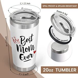 JOLOCHILL Gifts for Mom from Daughter, Son, Husband - Mom Christmas Gifts - Best Mom Ever Gifts - Unique Birthday Christmas Gifts for Mom, Wife - New Mom Gifts for Women - Mom Tumbler 20 Oz