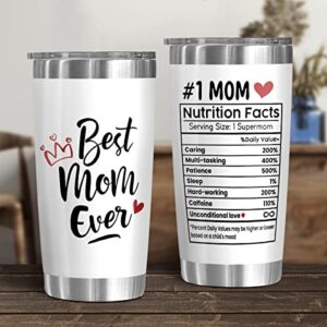 JOLOCHILL Gifts for Mom from Daughter, Son, Husband - Mom Christmas Gifts - Best Mom Ever Gifts - Unique Birthday Christmas Gifts for Mom, Wife - New Mom Gifts for Women - Mom Tumbler 20 Oz