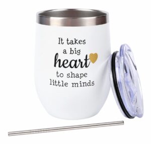 markha teacher appreciation week gifts for women tumbler cup - best teacher gifts for women - cool gifts for teachers women/men stainless steel teacher tumbler with straw and lid - 12 oz