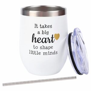MARKHA Teacher Appreciation Week Gifts for Women Tumbler Cup - Best Teacher Gifts for Women - Cool Gifts for Teachers Women/Men Stainless Steel Teacher Tumbler with Straw and Lid - 12 oz