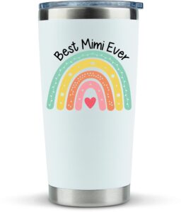 klubi mimi gifts tumbler - 20oz tumbler mug with straws - gift idea for grandma, happy birthday presents from granddaughter, grandson, cup, grandchildren