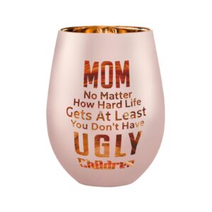 xilaxila mom gifts from daughters sons - mom wine glass -mothers day birthday christmas gifts for mom - at least you don’t have ugly children