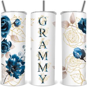 gifts for grammy grandmother birthday mother's day&christmas gift from grandson,granddaughter - stainless steel insulated tumbler coffee travel mug, reusable cup with straw leakproof flip present