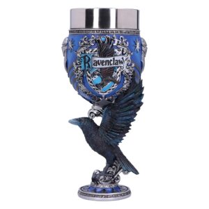 nemesis now harry potter ravenclaw hogwarts house collectible goblet, 1 count (pack of 1), blue silver,200 ml