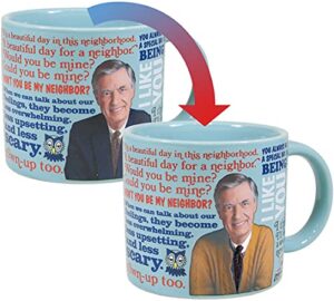 mister rogers heat changing mug - add coffee or tea and mr. rogers' jacket changes to his sweater - comes in a fun box