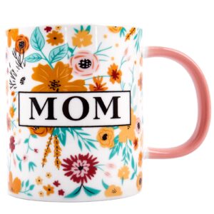oyiyou gifts for mom - mothers day birthday christmas day valentines day thanksgiving gifts for mom - best mom gifts - i love you mom floral ceramic coffee mug 15.56 oz