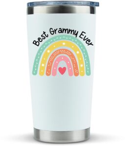 klubi grammy gifts tumbler mug - best grammy ever 20oz tumbler mug with straw - present idea for great grandma, grandmother, cute birthday, from grandchildren, granddaughter, happy grammy, bday