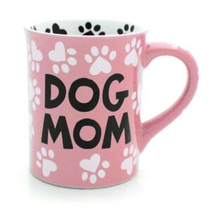 our name is mud dog mom stoneware mug, pink, 16 fluid ounces